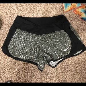 Black and white nike dri fit shorts